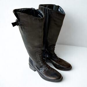 Clark's Mullin Cove Fleece Lined Black Leather Knee High Riding Boots 9M